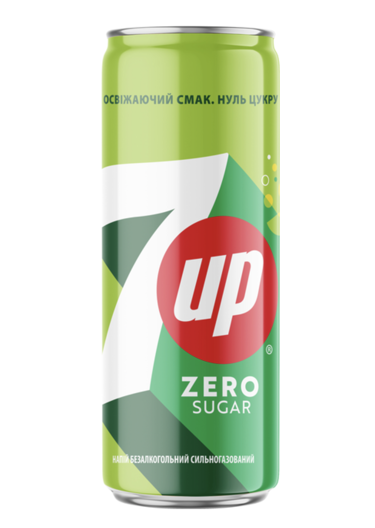 Напій сильногаз. 7 UP Zero Sugar 0.33 л з/б